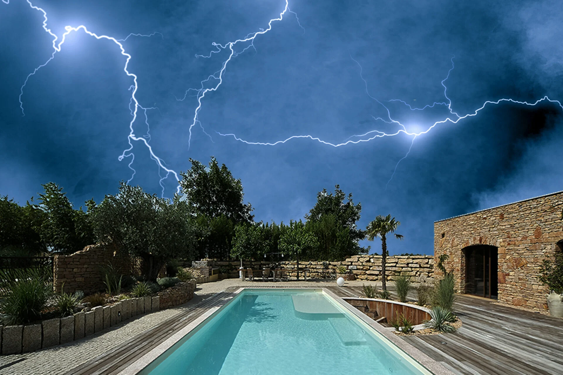 piscine orage